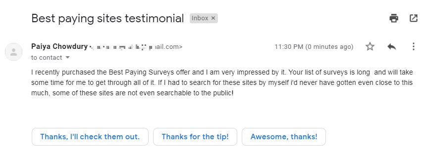 Best Paying Sites Testimonial